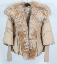 Down Puffer Jacket with Fox Fur