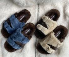 Women's and Men's Genuine Mink 2-Tone Slides