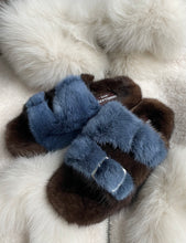 Women's and Men's Genuine Mink 2-Tone Slides