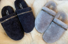 Beaded Shearling Slides