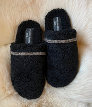 Beaded Shearling Slides