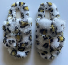 Genuine Mink Slides - Leopard Pattern and Multi Color