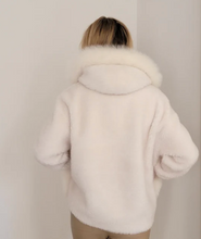 Women's Shearling and Fox Fur Hooded Teddy Coat