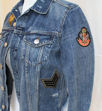 Custom Denim Jacket with Army Themed Patches