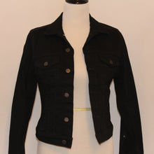 Black Denim Jacket with Glitter Stripes and Star
