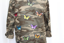 Camouflage Jacket with Butterflies