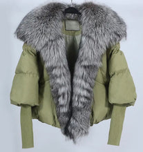 Down Puffer Jacket with Fox Fur