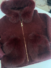 Women's Shearling and Fox Fur Hooded Teddy Coat