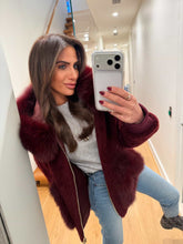 Women's Shearling and Fox Fur Hooded Teddy Coat