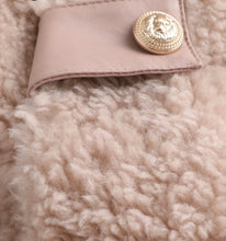 Women’s Shearling and Fox Fur Hooded Jacket with Gold Button Detail