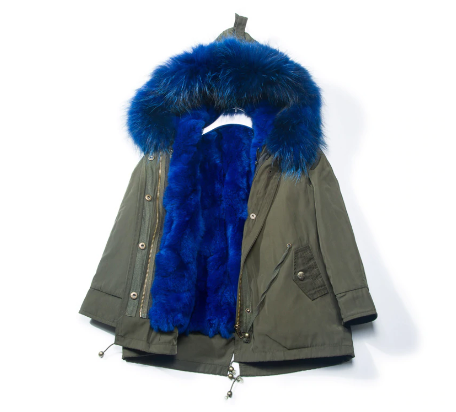 Children's Fur Lined Green Parka – Daniella Erin NYC