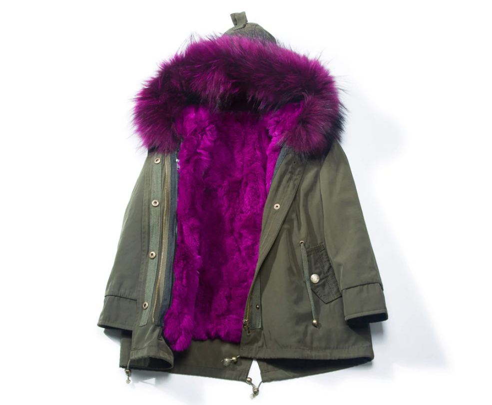 Children s Fur Lined Green Parka Daniella Erin NYC