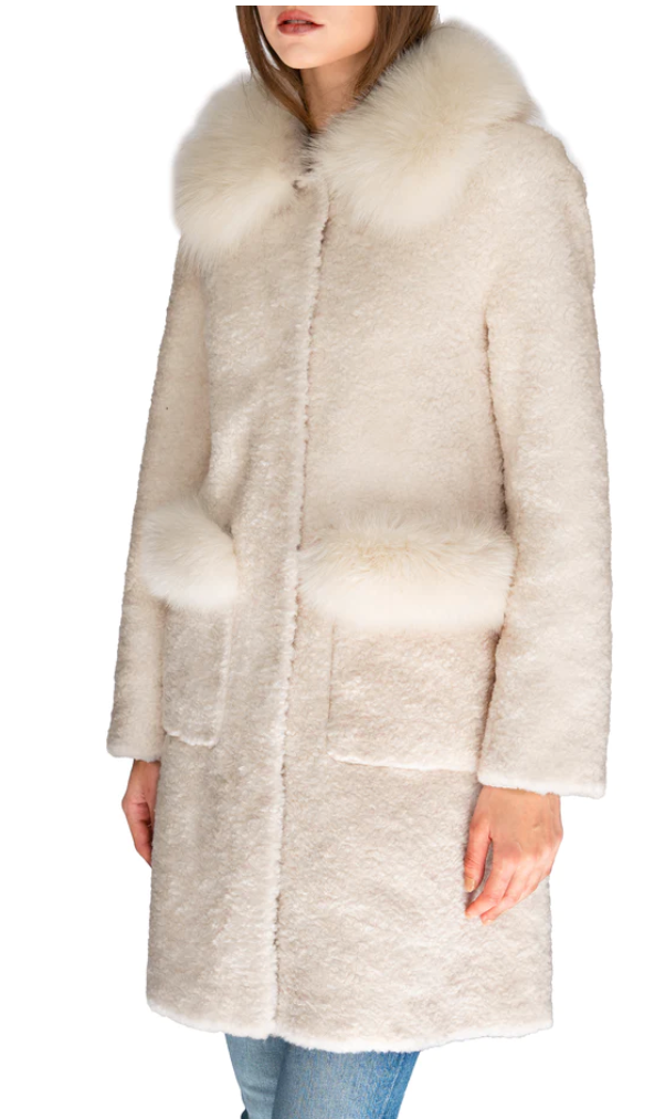 Women’s Long Shearling and Fox Fur Jacket – Daniella Erin NYC