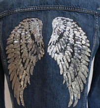Custom Denim Jacket with Sequined Wing
