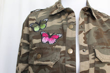 Camouflage Jacket with Butterflies